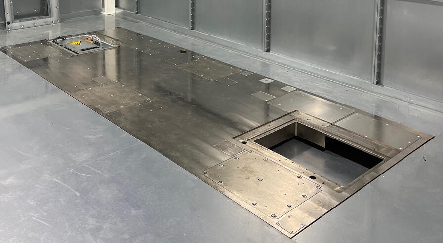 Bodenplatte des EMV-E-Motorenprüfstands