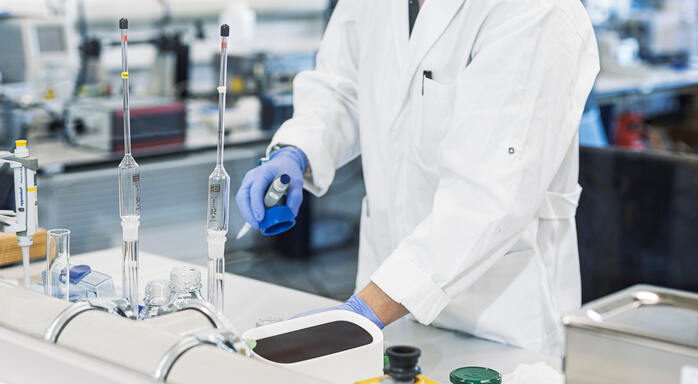 Person in the calibration laboratory