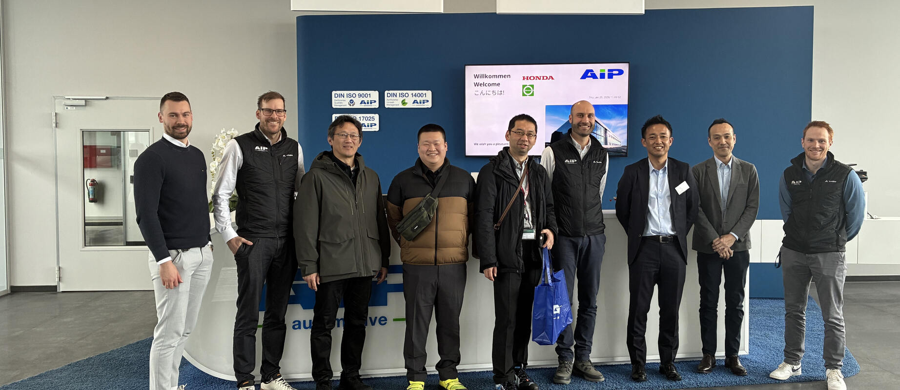 ホンダと岡谷がハルデンヴァングのAIPを訪問