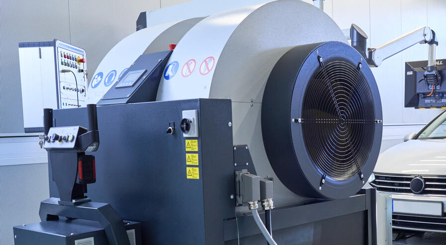 Fahrtwindgebläse im Testraum