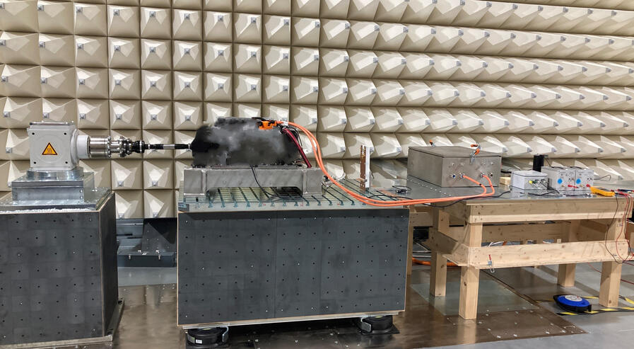 EMC electric motor test bench with motor