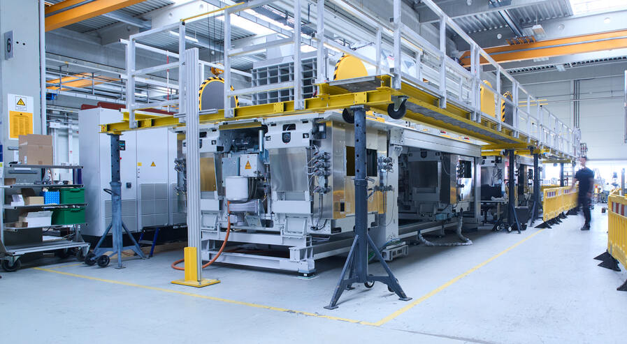 Roller test bench under construction