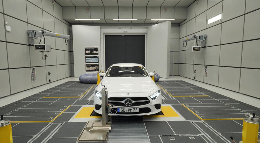 Vehicle in the test room