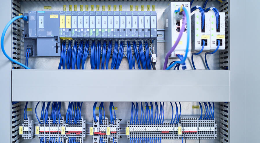 Electronic control cabinet in detail