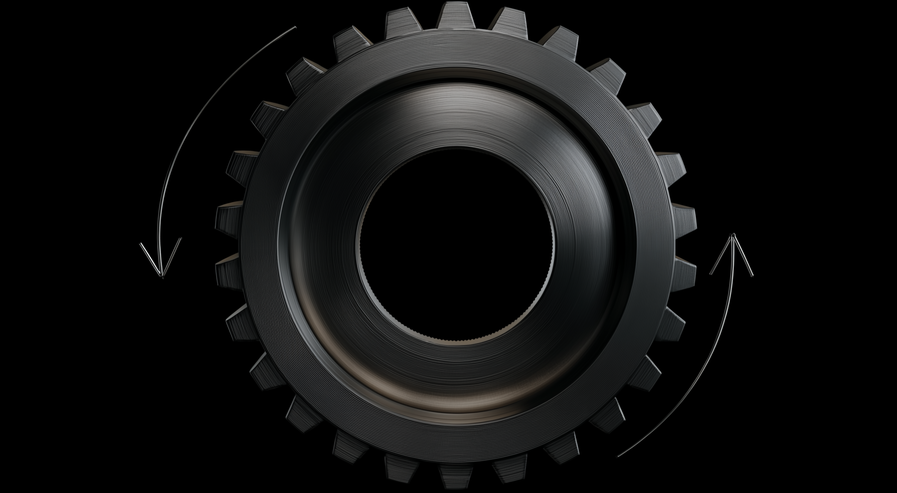 Gear wheel with arrows  