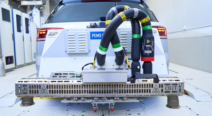 Emission measurement system in use