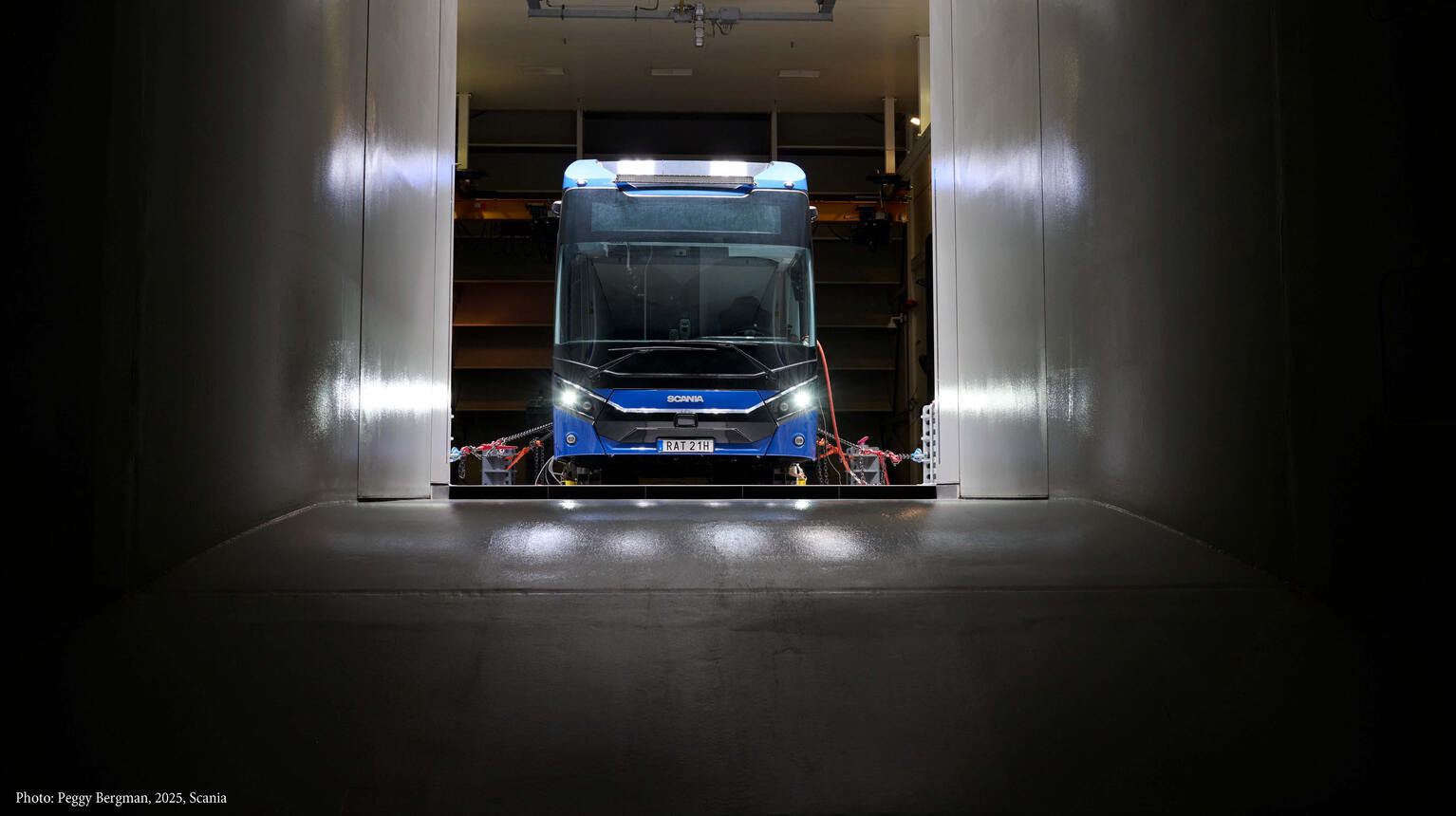 Bus in wind tunnel testing
