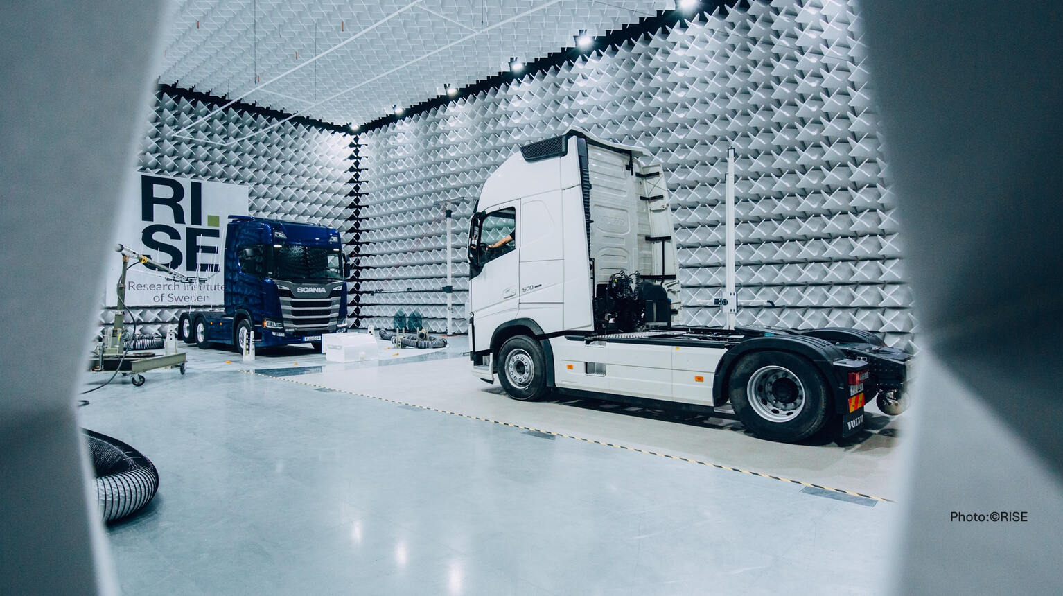Truck in the EMC test lab