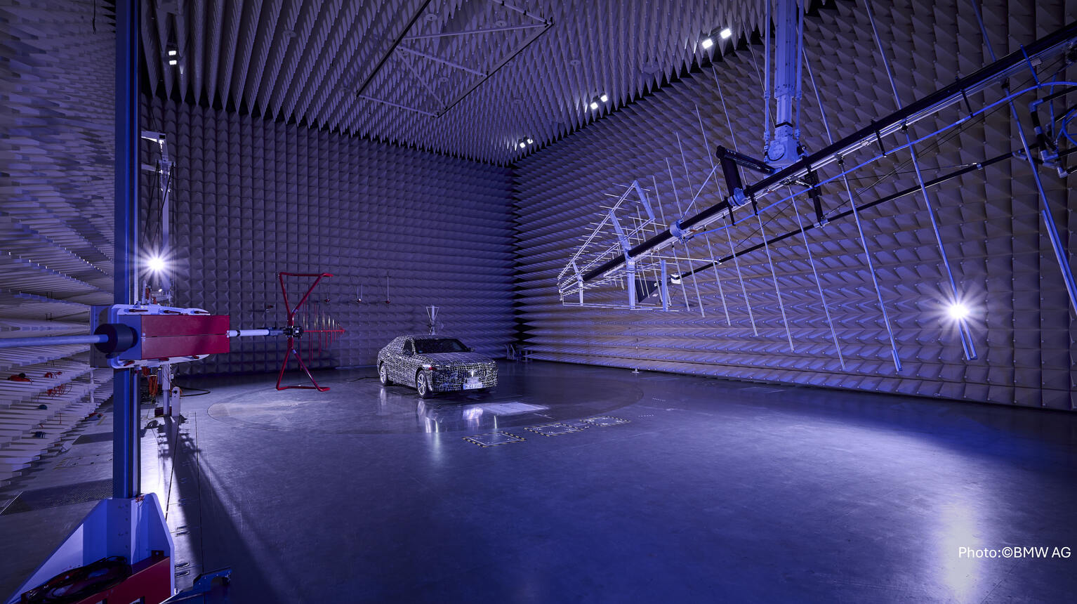 Vehicle in the EMC test lab